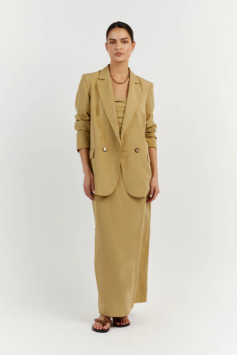 SHELBY PISTACHIO LINEN BLEND BLAZER | DISSH