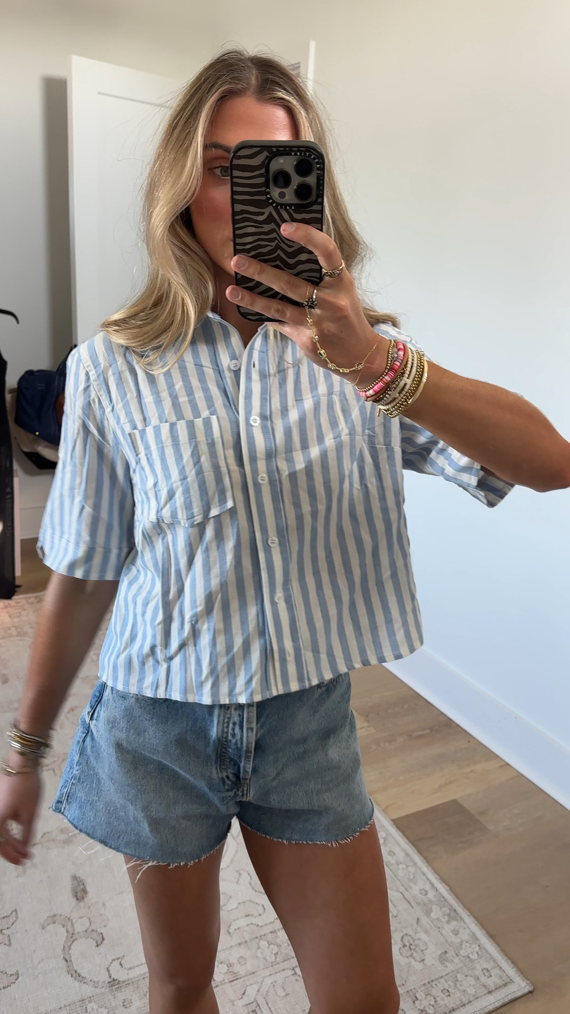 Amazon size small AMEBELLE Women's Striped Short Sleeve Cropped Button Down Shirt
Casual Summer, Lightweight Blouse, Breathable, Regular Fit

#LTKootd #LTKWorkwear #LTKSaleAlert