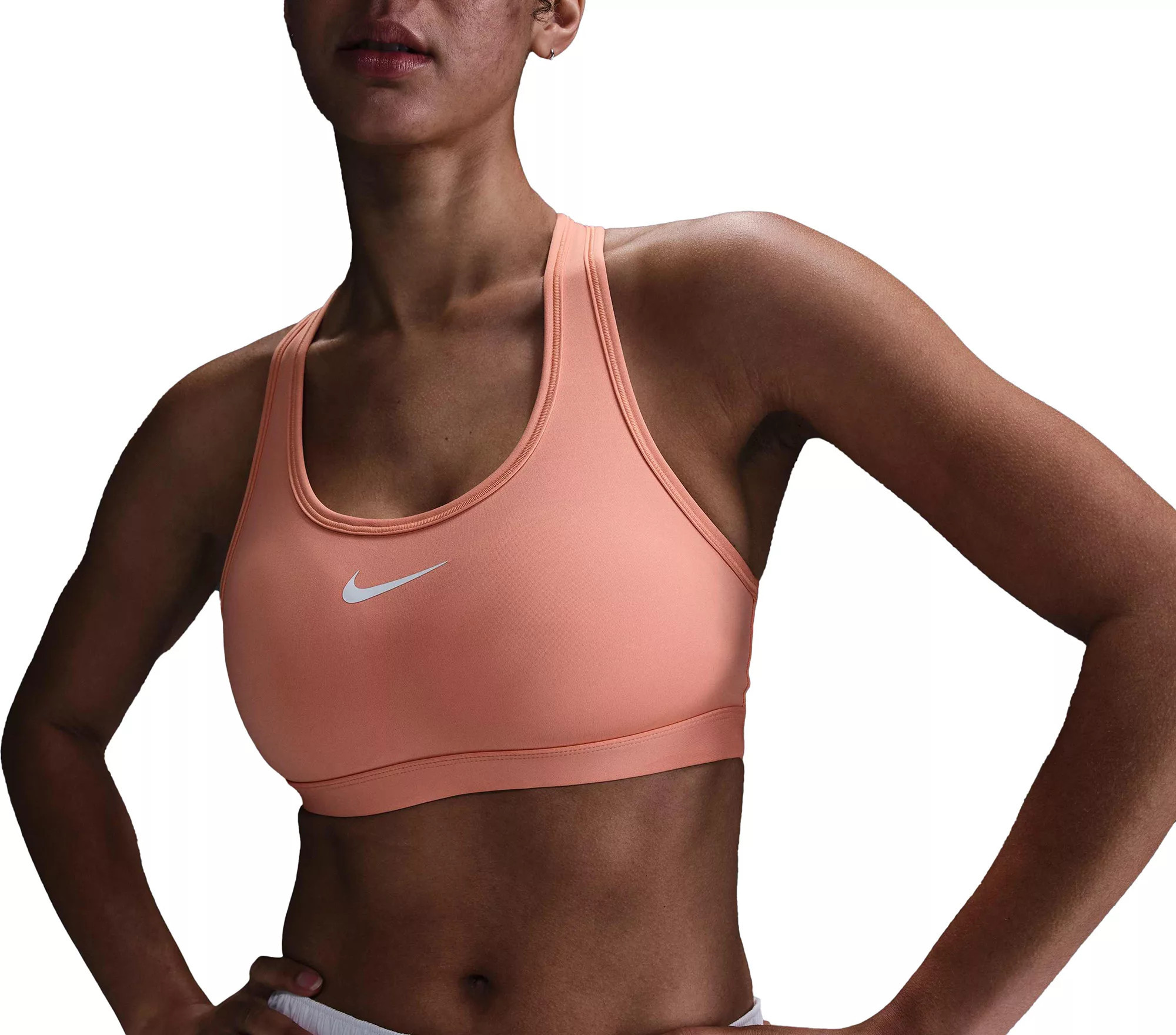 Nike Women's Swoosh Medium Support Padded Sports Bra, Apricot Agate | DICK'S Sporting Goods
