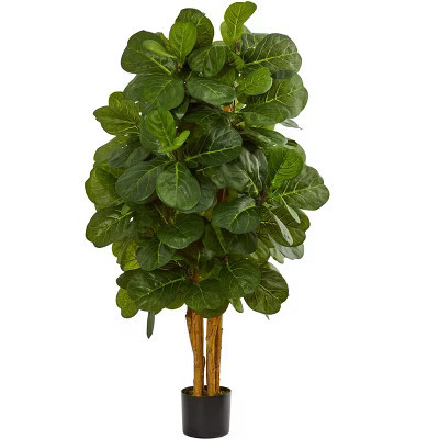 Nearly Natural 4-ft Fiddle Leaf Fig Artificial Tree | Target