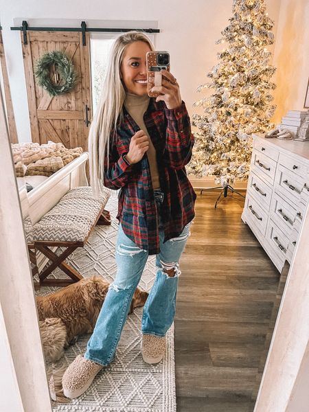 Some of my recent AE faves🎄✨ they’re doing 25-30% off right now! In a size L flannel here & size 6 flare jeans! Wasn’t a huge fan of this cowl top under 🙈#AEJeans #ad @americaneagle

#LTKfit #LTKsalealert #LTKHoliday