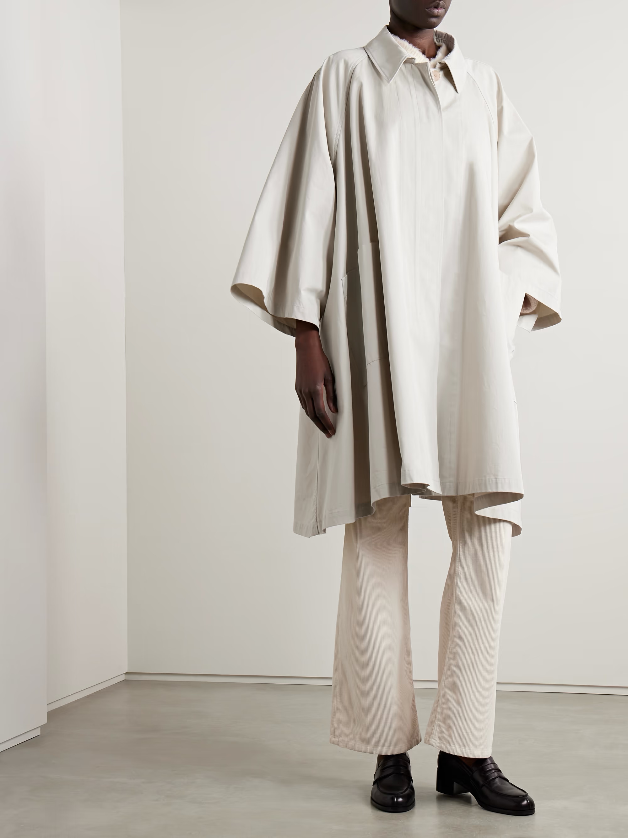 Lenister oversized pleated cotton-gabardine coat | NET-A-PORTER (US)