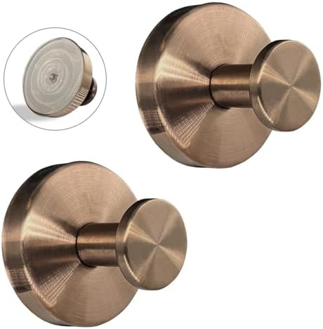 Welsa Suction Cup Hooks for Shower - 2 Pack, Bronze - Stainless Steel, Strong Suction, No Drill, ... | Amazon (US)