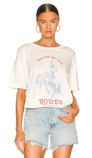 The Laundry Room This Ain't My First Rodeo Oversized Tee in White. - size S | Revolve Clothing (Global)