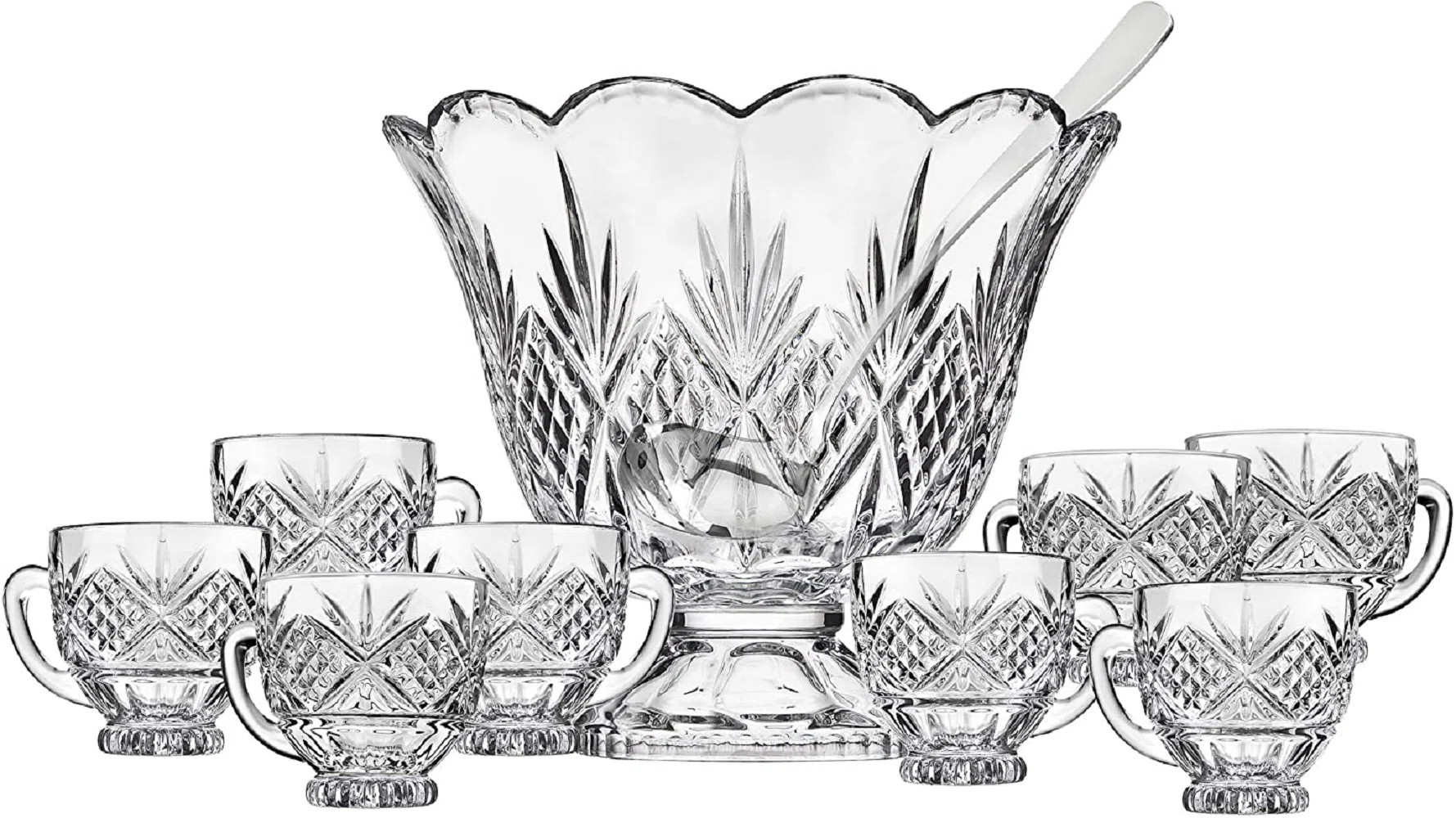 Godinger Silver Art Co Dublin Crystal 10 Piece Punch Bowl & Punch Glass Set & Reviews | Wayfair | Wayfair North America