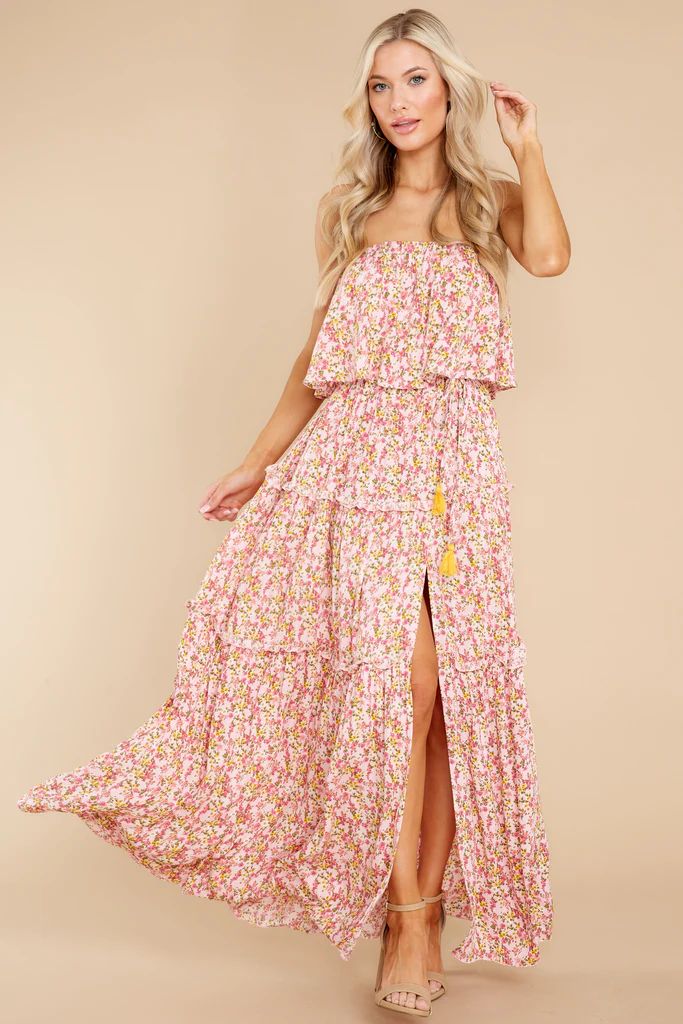 Just As Sweet Pink Floral Print Maxi Dress | Red Dress 