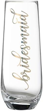 Lillian Rose Gold Bridesmaid Stemless Champagne Glass, 1 Count (Pack of 1), Clear | Amazon (US)