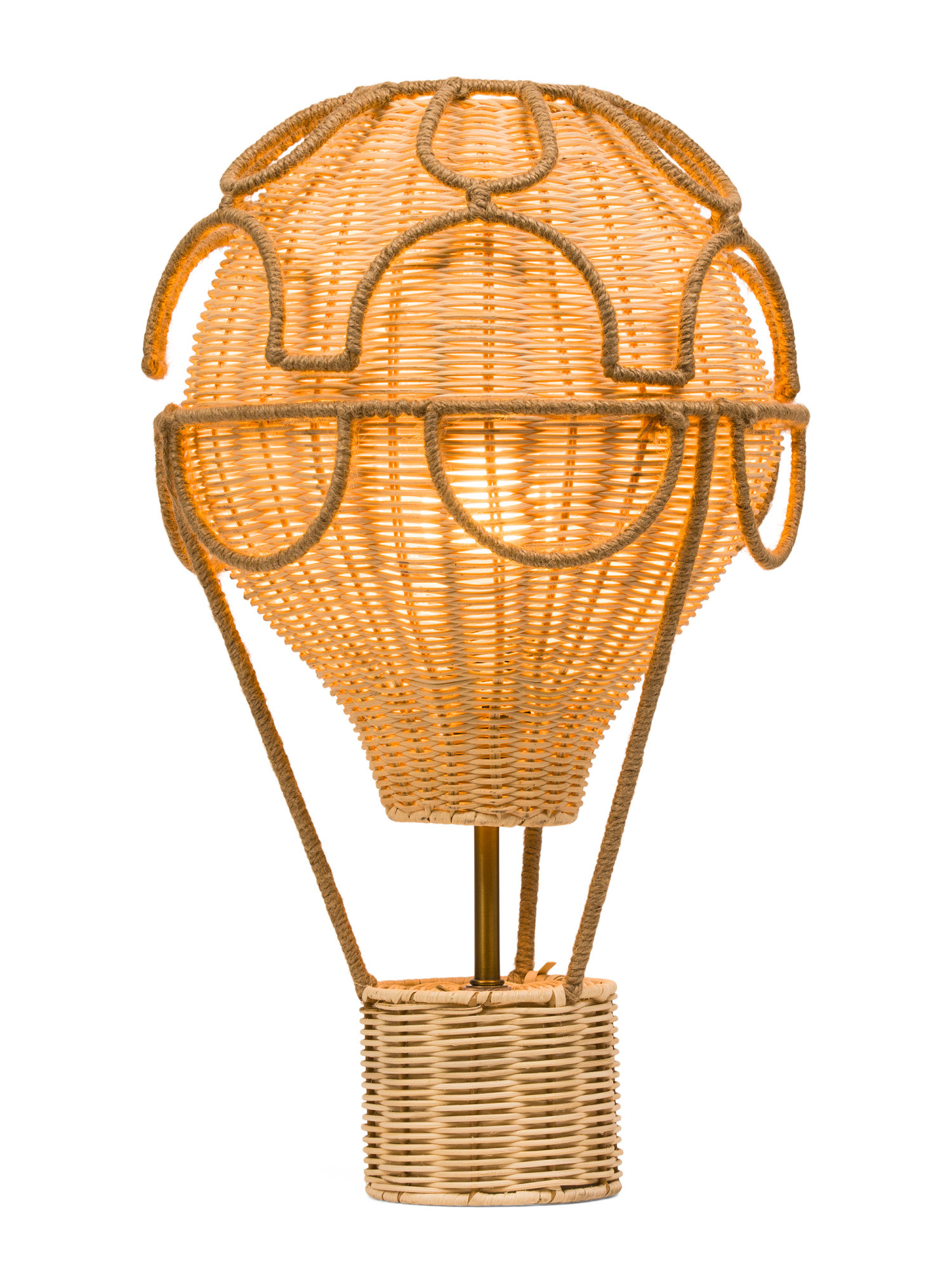 11.5x19 Woven Rattan Air Balloon Uplight Lamp | TJ Maxx