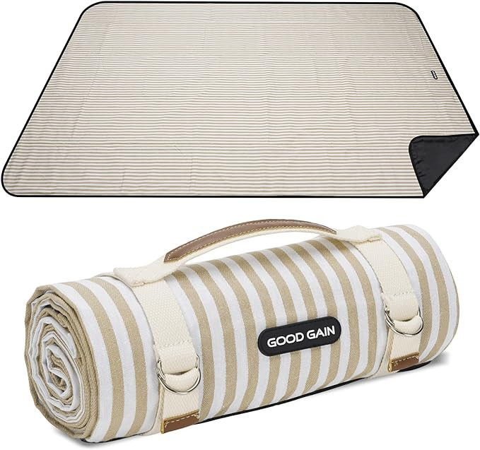 G GOOD GAIN Picnic Blankets Waterproof Extra Large - Outdoor Blanket Sand Free Foldable with Carr... | Amazon (US)