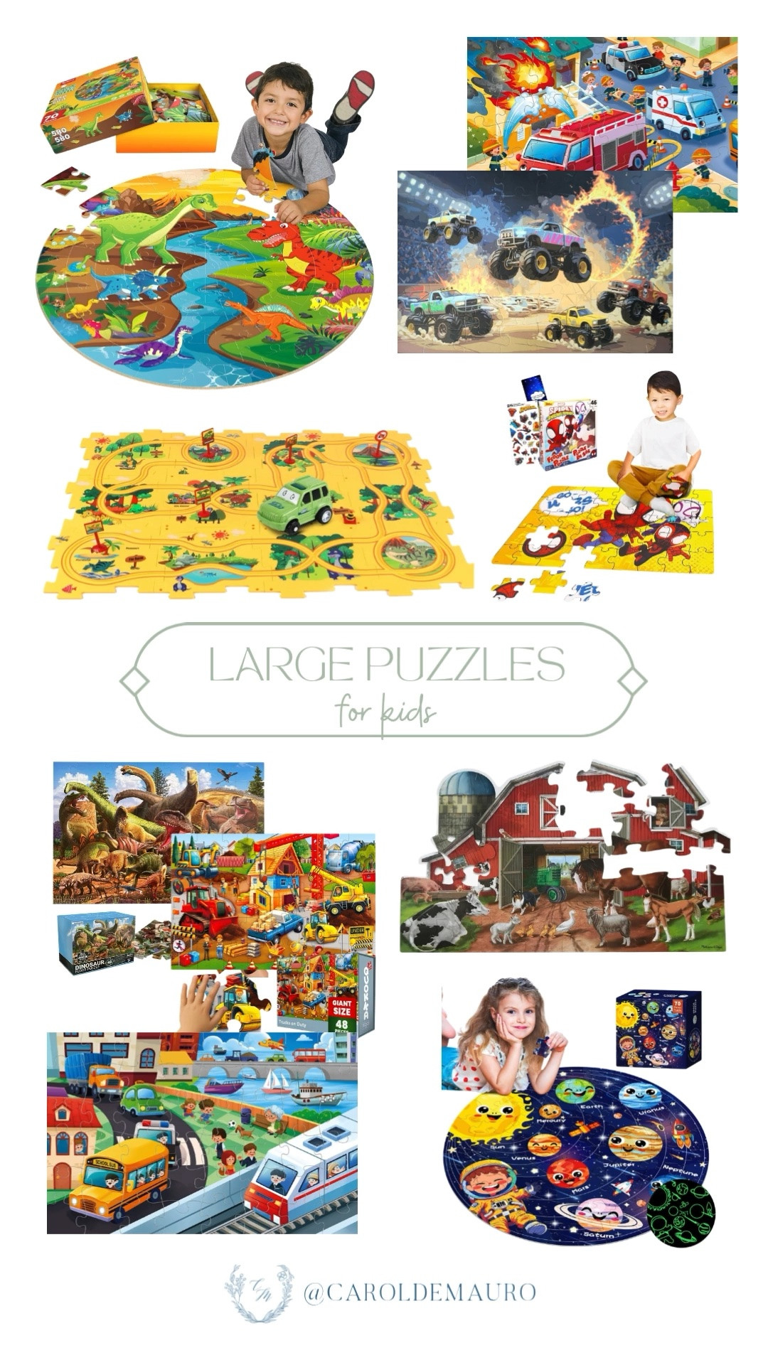 puzzle for kids, floor puzzles, screen free activity, learning through play, educational toys, quality time with kids, creative toys, play time, Montessori toys

#LTKKids