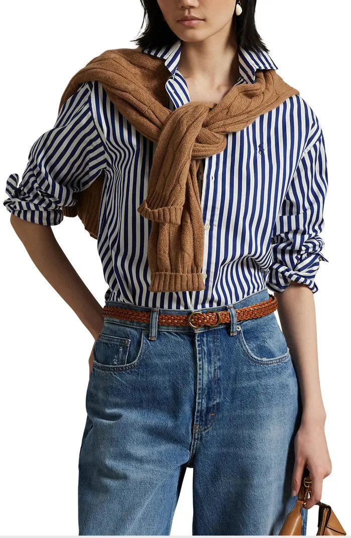 Stripe Relaxed Fit Cotton Button-Up Shirt | Nordstrom