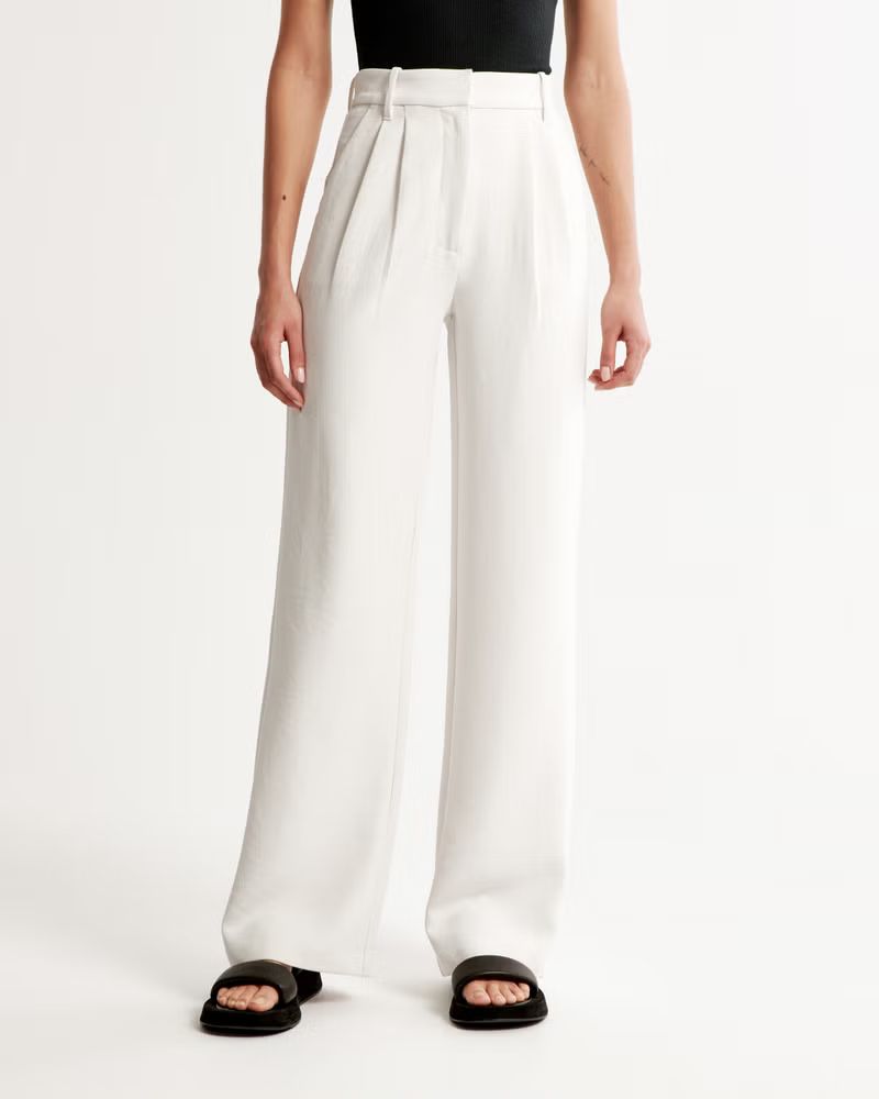 A&F Sloane Tailored Premium Crepe Pant | Abercrombie & Fitch (US)