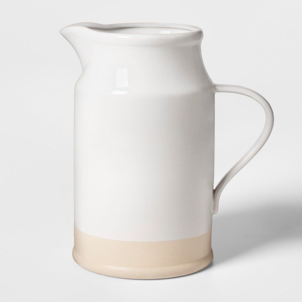 9.8"" x 5.8"" Stoneware Jug Vase Cream - Threshold | Target