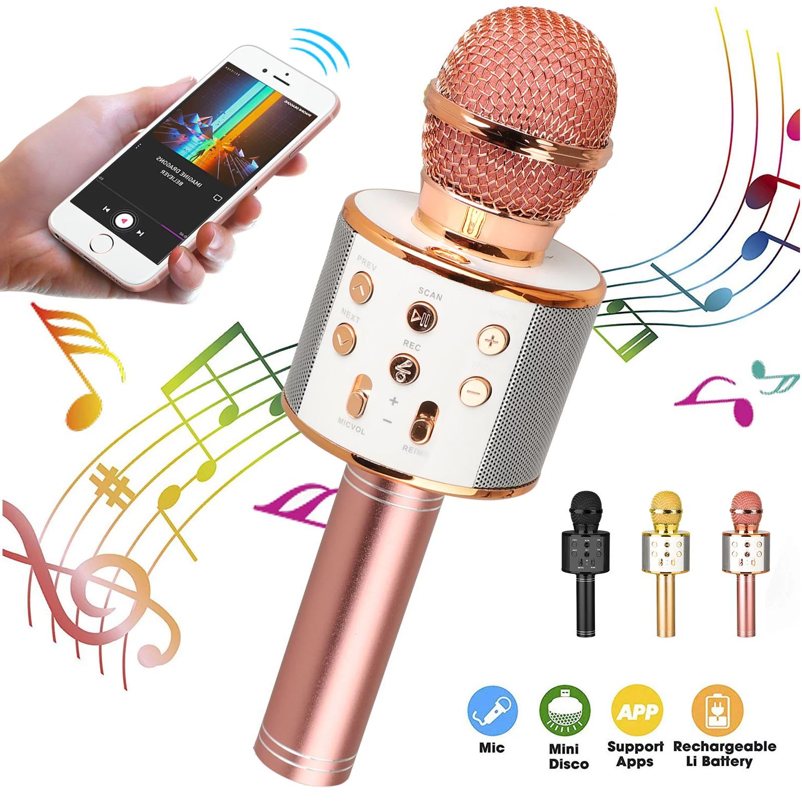 Wireless Bluetooth Karaoke Microphone, EEEkit 4in1 Portable Handheld Karaoke Machine Speaker with... | Walmart (US)