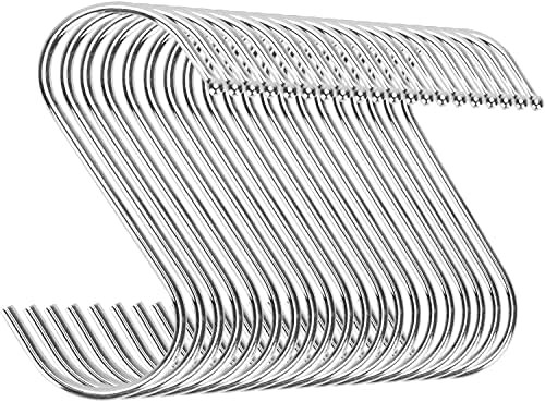 Emoly 20 Pack Heavy Duty s Hooks Stainless Steel S Shaped Hanging Hooks Hangers for Kitchen, Bath... | Amazon (US)