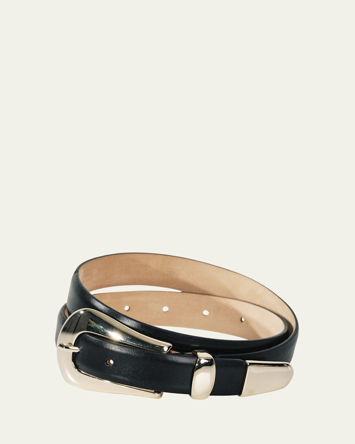 Colette Gold-Tone Buckle Leather Belt | Bergdorf Goodman