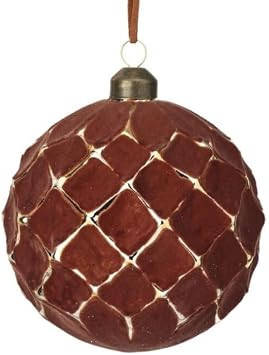 Regency International Velvet Diamond Ball Ornament, 4-inches, Glass, Cinnamon Spice | Amazon (US)