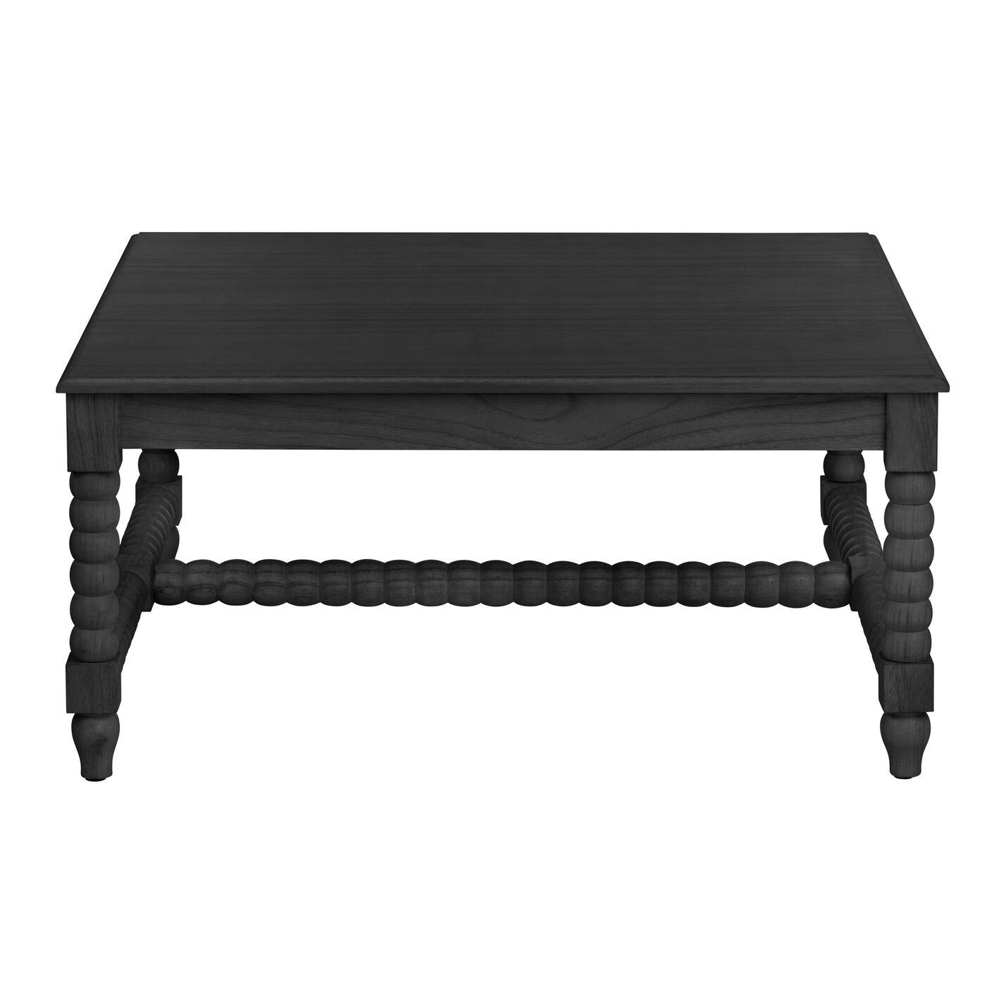 Ashbury Square Matte Black Wood Bobbin Coffee Table | World Market