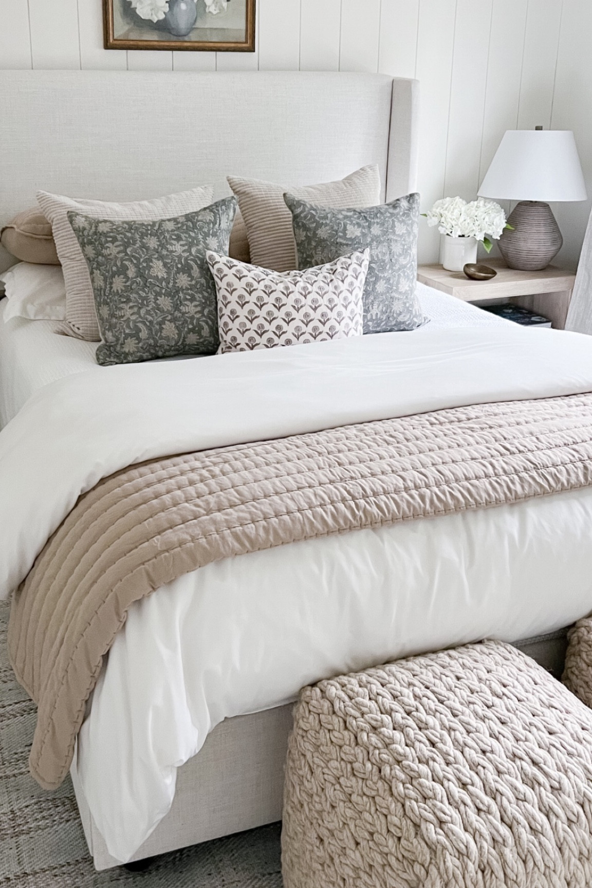 Guest bedroom, affordable bedding, Amazon home, area rug, square pouf  

#LTKstyletip #LTKsalealert #LTKhome