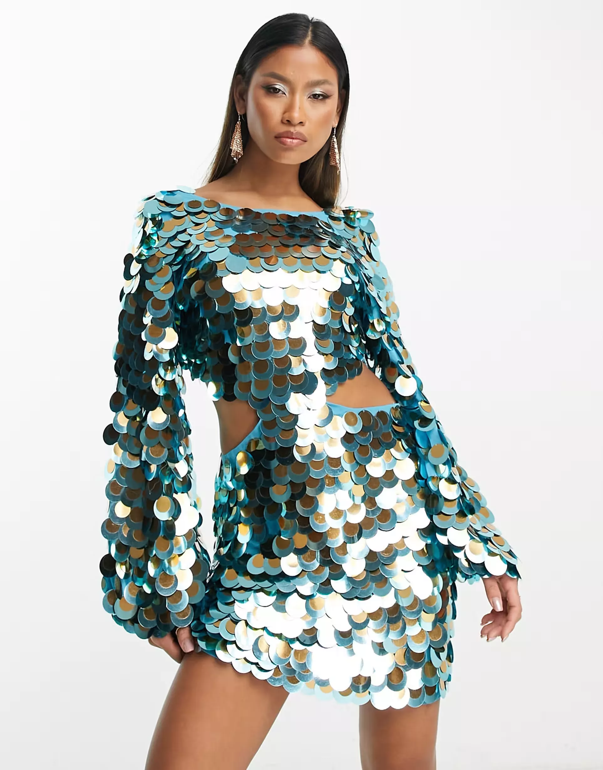 Large Disc Sequin Shift Mini Dress curated on LTK