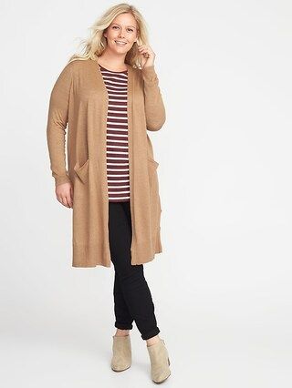 Super-Long Open-Front Plus-Size Sweater | Old Navy US