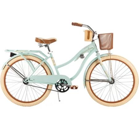 Huffy 24"" Nel Lusso Womens' Cruiser Bike with Basket, Mint | Walmart (US)