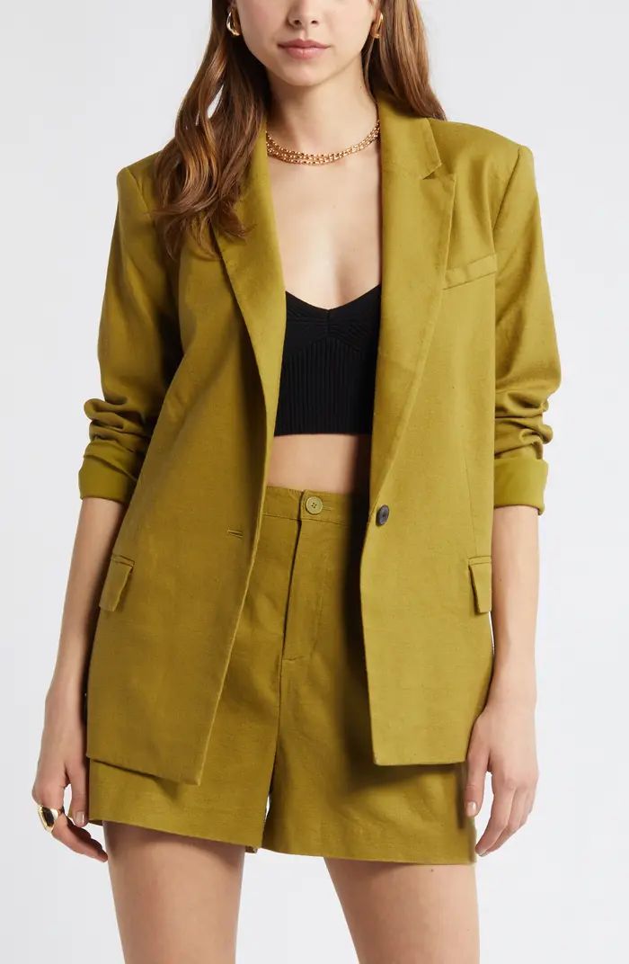 Open Edit Linen Blend Blazer | Nordstrom | Nordstrom