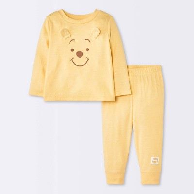 Baby 2 piece Winnie the pooh Top & Bottom Set - Cloud Island™ Yellow 0-3M | Target