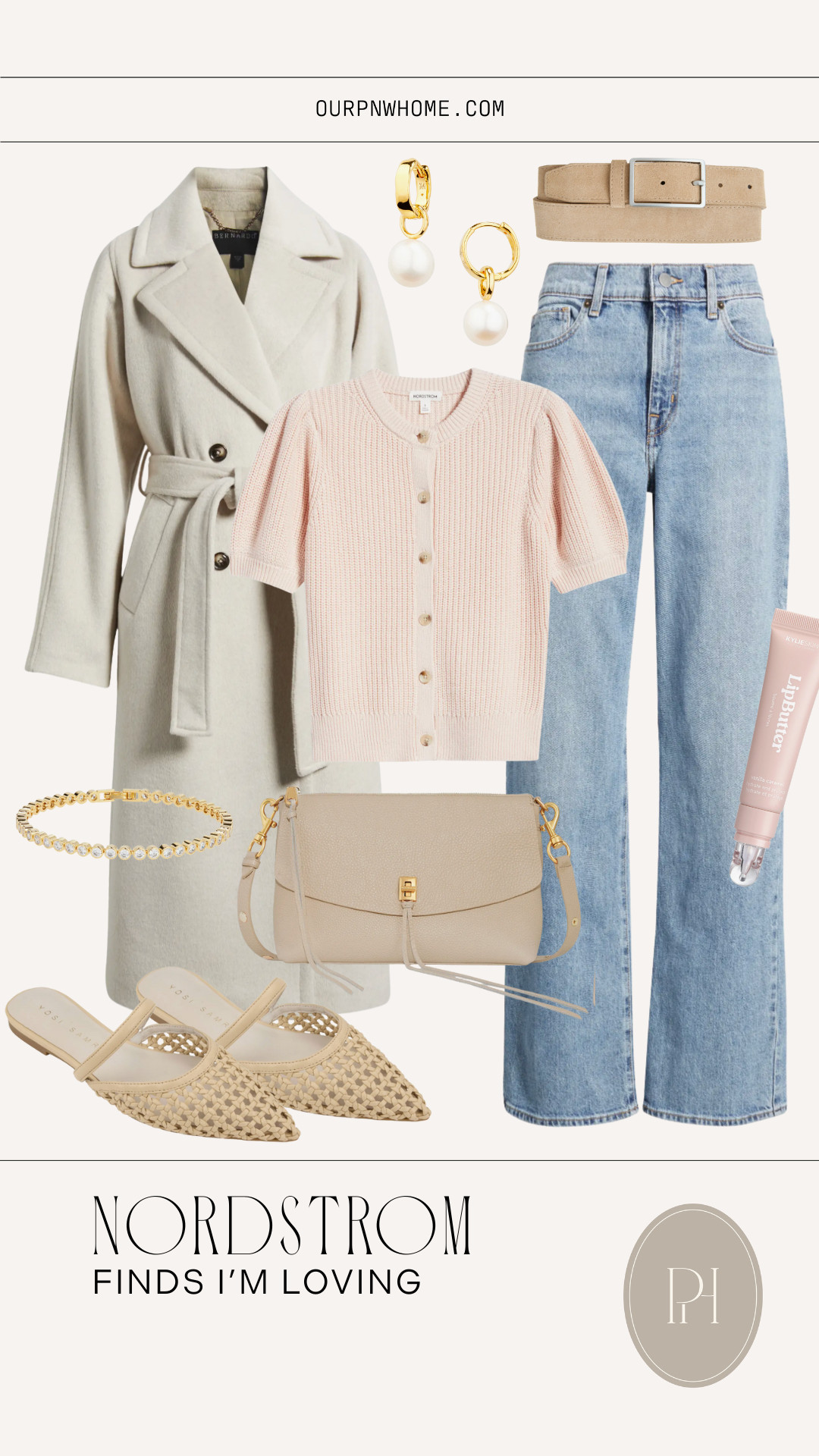 The cutest finds from Nordstrom! Perfect for transitioning from winter into spring!

wide leg jeans, wide leg denim, straight leg jeans, light wash denim, pink cardigan, pastel cardigan, short sleeve sweater, spring sweater, spring fashion, spring style, spring looks, spring outfit, late winter looks, white coat, dress coat, suede belt, winter trench coat, tan flats, mules, pearl earrings, tennis bracelet, lip balm, designer handbag, neutral handbag, leather shoulder bag, satchel, neutral fashion 

 #LTKgrwm #LTKootd #LTKWorkwear