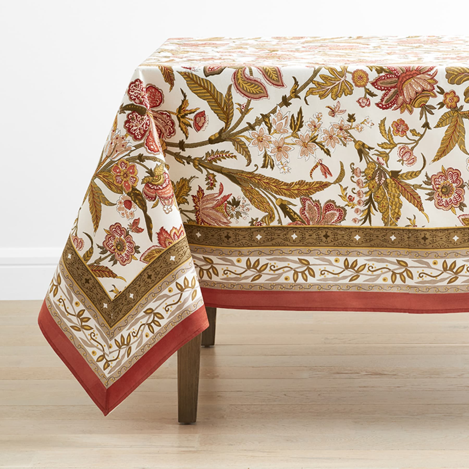 Autumn Garden Cotton Tablecloth - Orange Jacobean | The Company Store