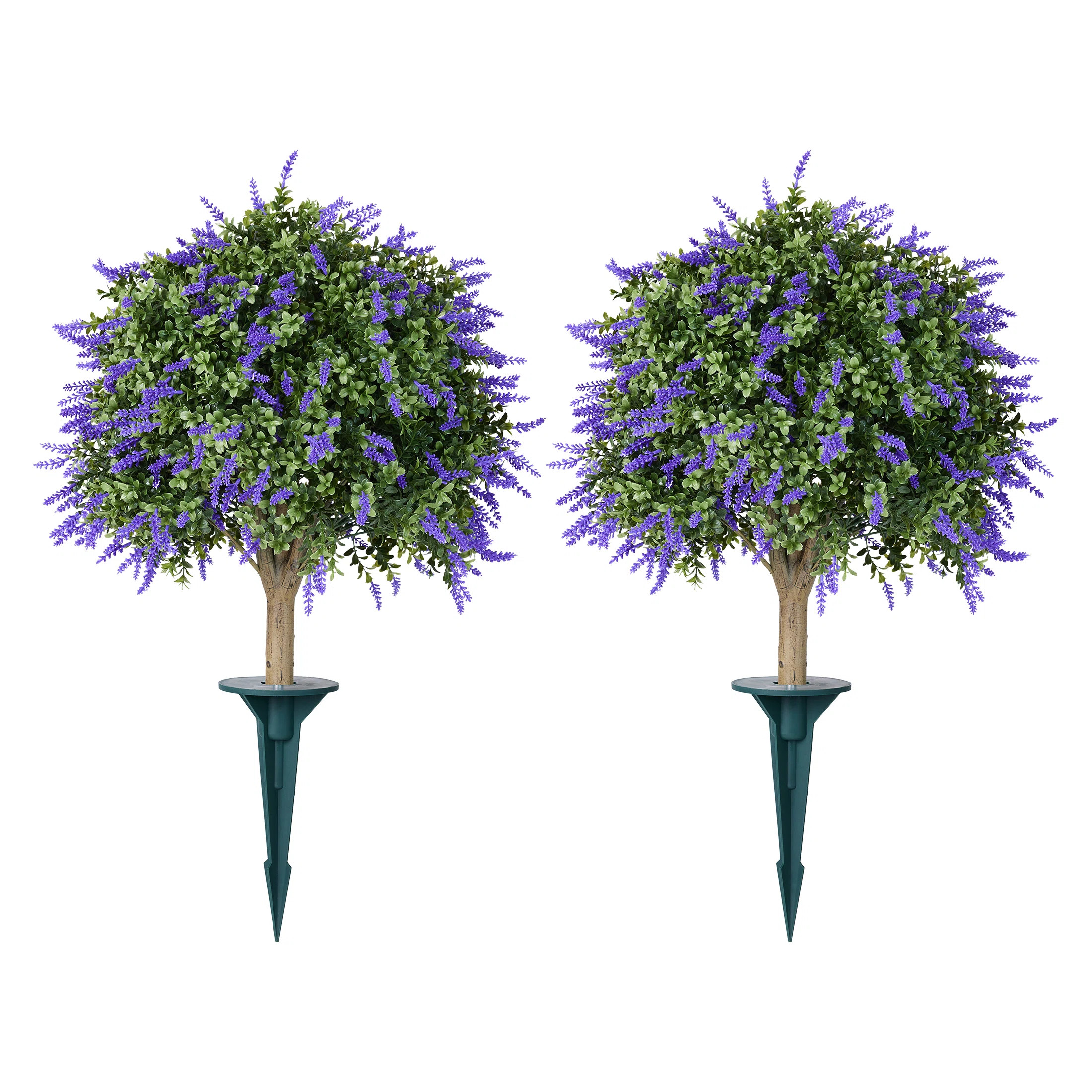 Primrue Adcock Artificial Lavender Topiary Ball Tree with Stake - UV Resistant Faux Boxwood Plant... | Wayfair North America