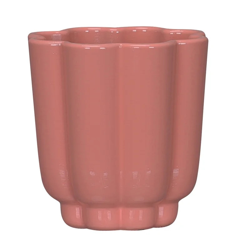 Mainstays Arlo 4" x 4" x 4" Round Coral Peony 100% Recycled Resin Planter | Walmart (US)