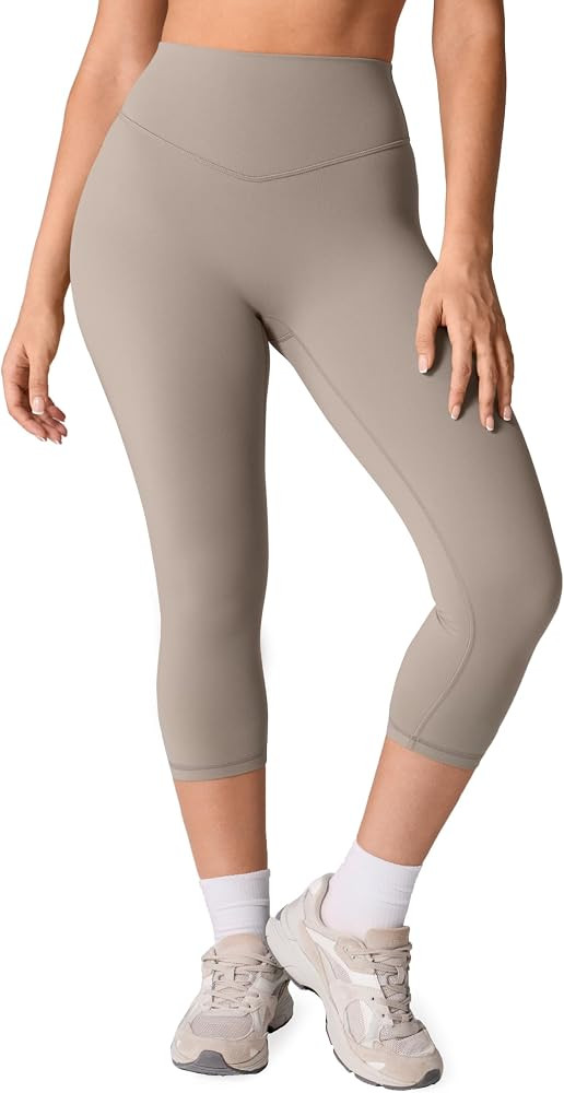 UNISSU Hugcurve No Front Seam High Waisted Capri Leggings for Women Workout Buttery Soft Yoga Pan... | Amazon (US)