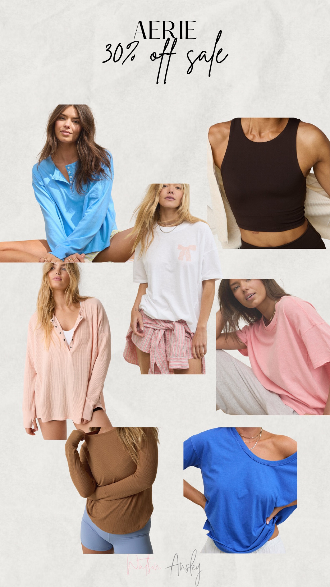 Shop tees, tanks, and more on aerie for 30% off! Click below to shop 


#LTKFindsUnder100 #LTKSaleAlert #LTKStyleTip