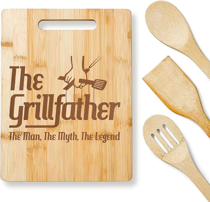 Dad Cutting Board The Grillfather The Man The Myth, The Legend - Dad Gifts on Birthday - Engraved... | Amazon (US)