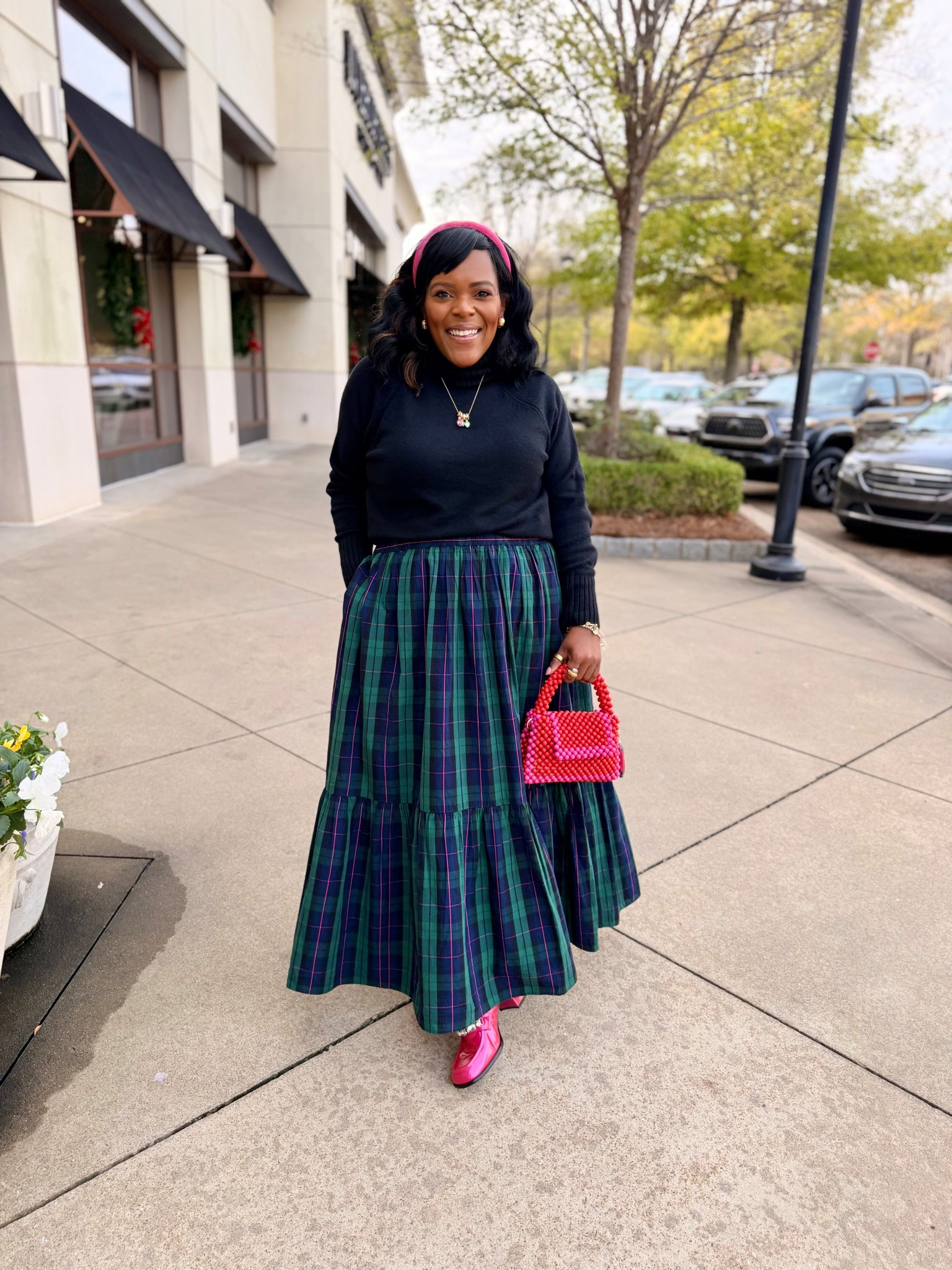 Day 3 of 31 of wearing Holiday looks or accessories! Size deets: Sweater, Size M - Skirt, Size XL (I should have gotten the large - big in the waist and it has elastic in the back, Pink Loafers, Size 8 (true to size fit IMO). 

#LTKootd #LTKPetite #LTKHoliday