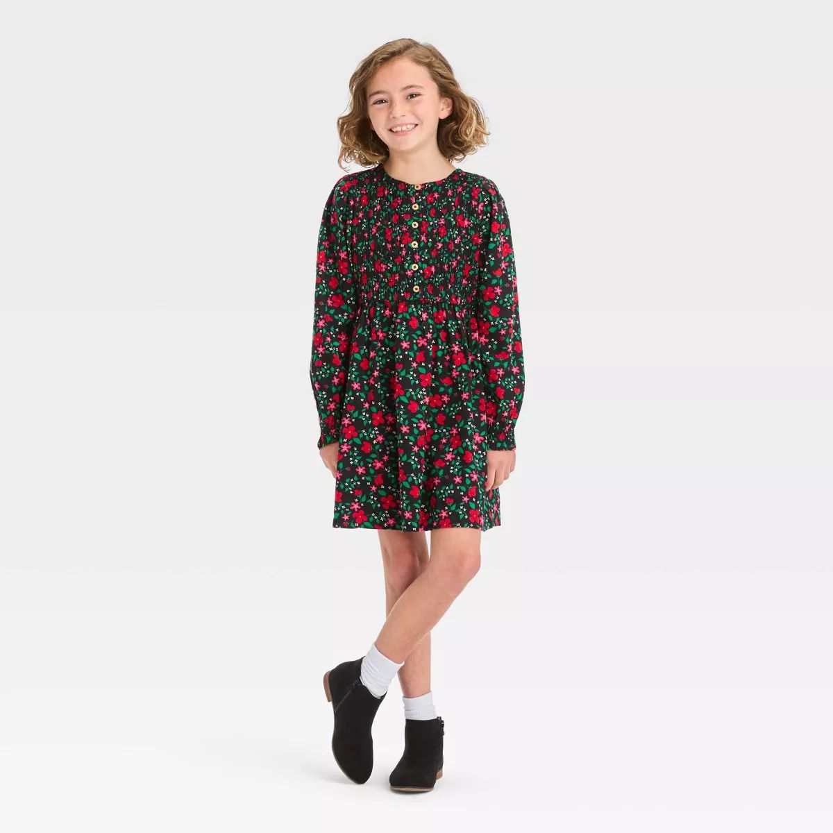 Girls' Long Sleeve Woven Dress - Cat & Jack™ | Target