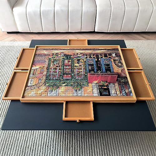 ENERIDIO 2000 Piece Puzzle Board with Drawers, 40" x 28", Portable Wooden Jigsaw Puzzle Table, Suitable for Adults, Used for Puzzle Storage and Sorting, Gifts for Friends and Family | Amazon (US)