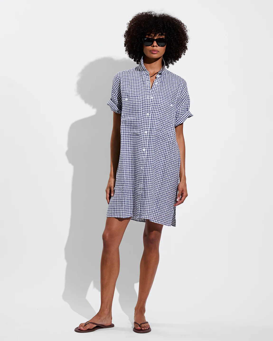 Getaway Mini Dress - Gingham: Varsity / Coconut | Left on Friday