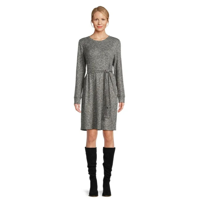 Time and Tru Women's Hacci Knit Midi Dress, Sizes XS-XXXL | Walmart (US)