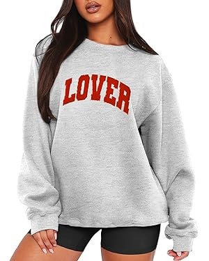 MAPICK Valentine Sweatshirts for Women Lover Glitter Patch Pullover Sweaters Long Sleeve Oversize... | Amazon (US)