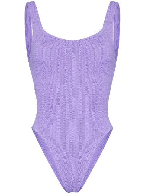 square neck crinkle swimsuit | Farfetch (US)