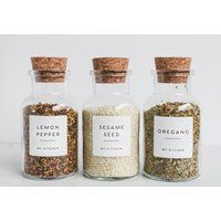 Spice Jar Labels For Kitchen Storage Custom Pantry Organization Water Resistant Minimalist Bold Line | Etsy (US)