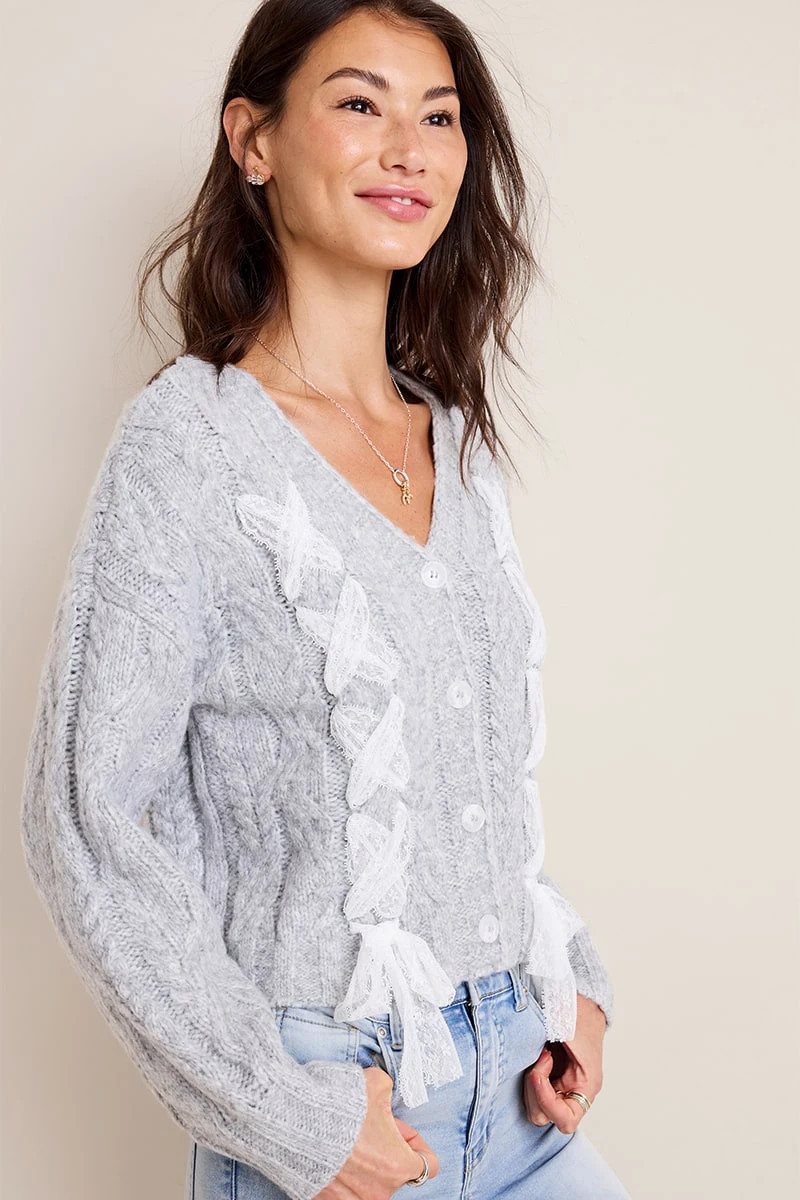 Pam Lace-Up Cardigan | Francesca's