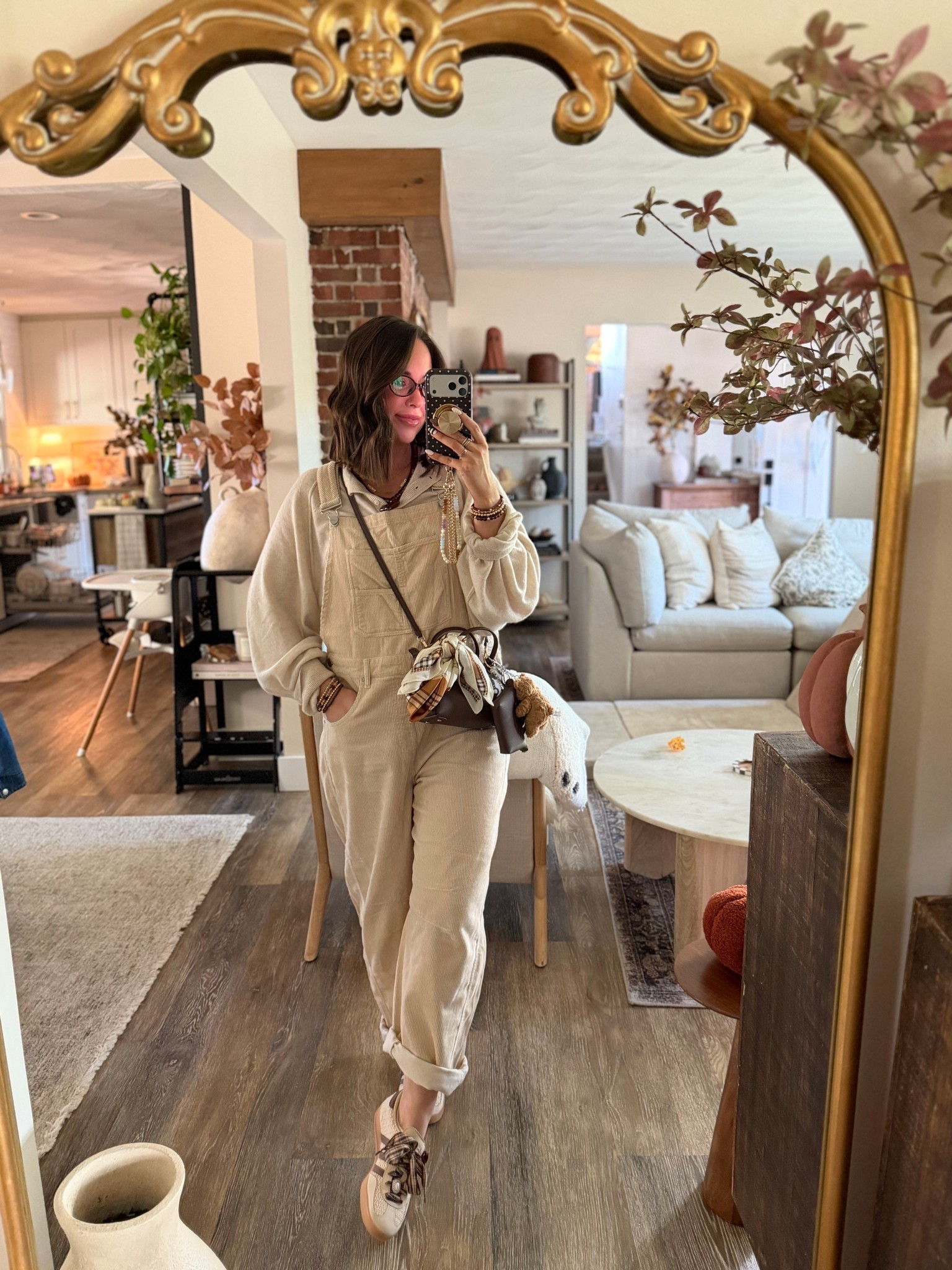 Last nights outfit! 🤎🍂 found similar (basically identical) overalls on Amazon for under $50!!!! 

Fall outfit inspo, fall outfits, corduroy overalls, cream overalls, free people Henley, sweaters 

#LTKShoeCrush #LTKFindsUnder50 #LTKSeasonal