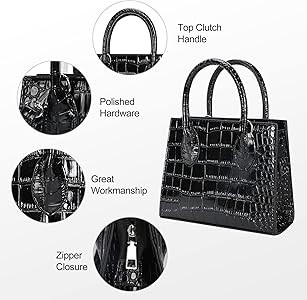 FRANSHION Womens Crossbody Handbag Purse, Trendy Small Top Handle Shoulder Bag for Women, Crocodi... | Amazon (US)