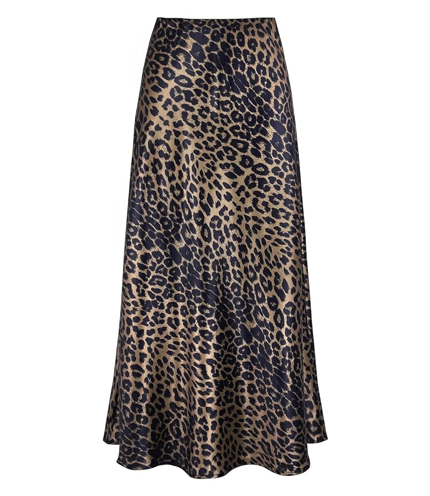 Women's Satin High Waisted Maxi Skirts Hidden Elasticized Waistband A Line Long Skirt | Amazon (US)