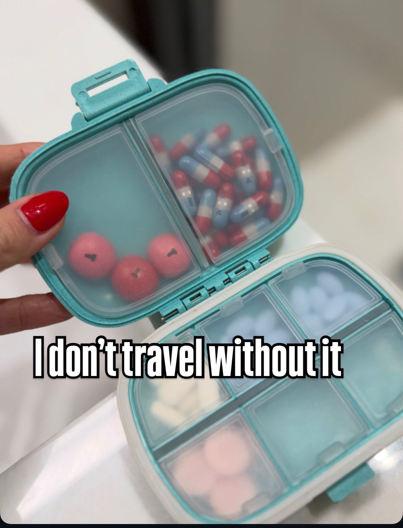 This pill organizer is one thing I don't travel without.

Pill organizer, travel must haves, vitamin organizer, travel essentials, travel organization, stocking stuffers, annabrstyle 

#LTKTravel #LTKdayinmylife #LTKGiftGuide