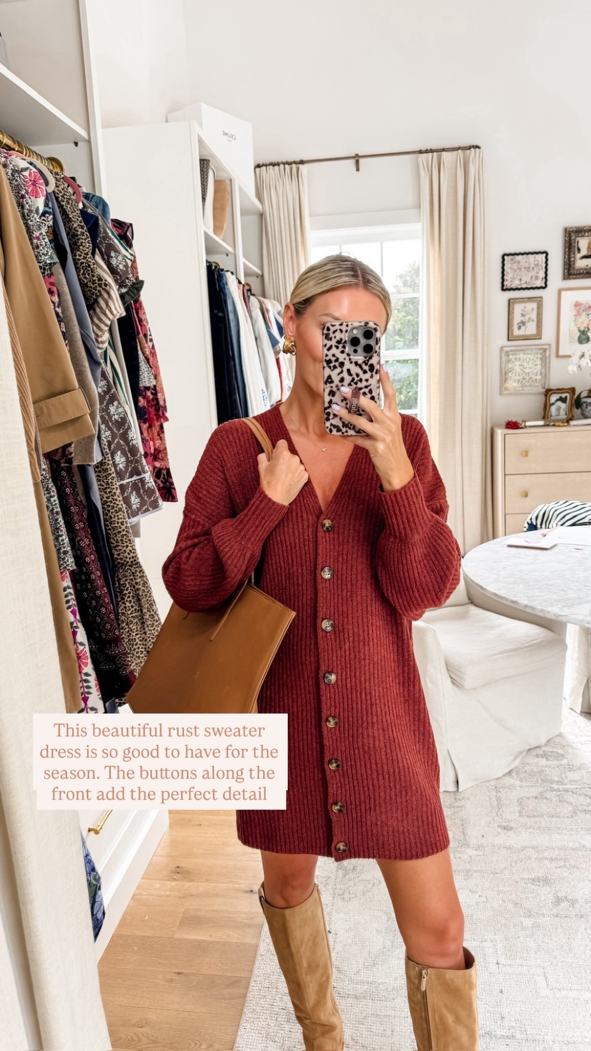 This sweater dress has the cutest button detail along the front! Wearing size small. 

Loverly Grey, sweater dress, holiday dress

#LTKBump #LTKHoliday #LTKGiftGuide