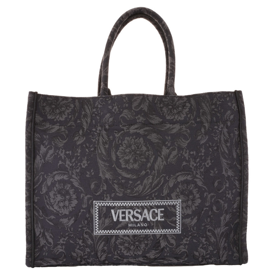 Versace Embroidered Logo Canvas Tote Bag | Jomashop.com & JomaDeals.com